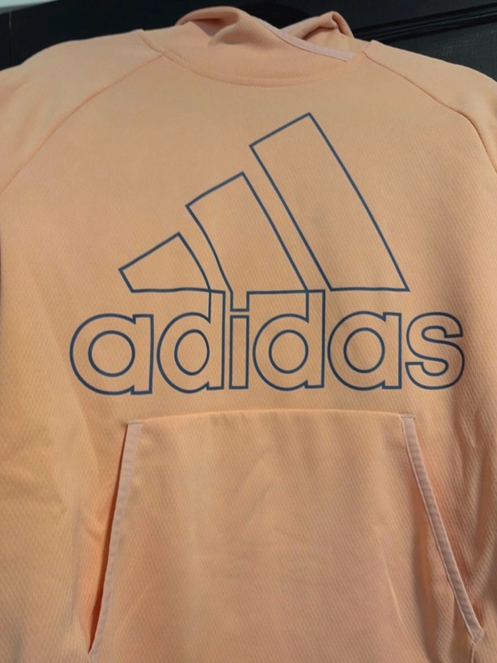adidas Kids Peach Pullover Hoodie with Large Logo